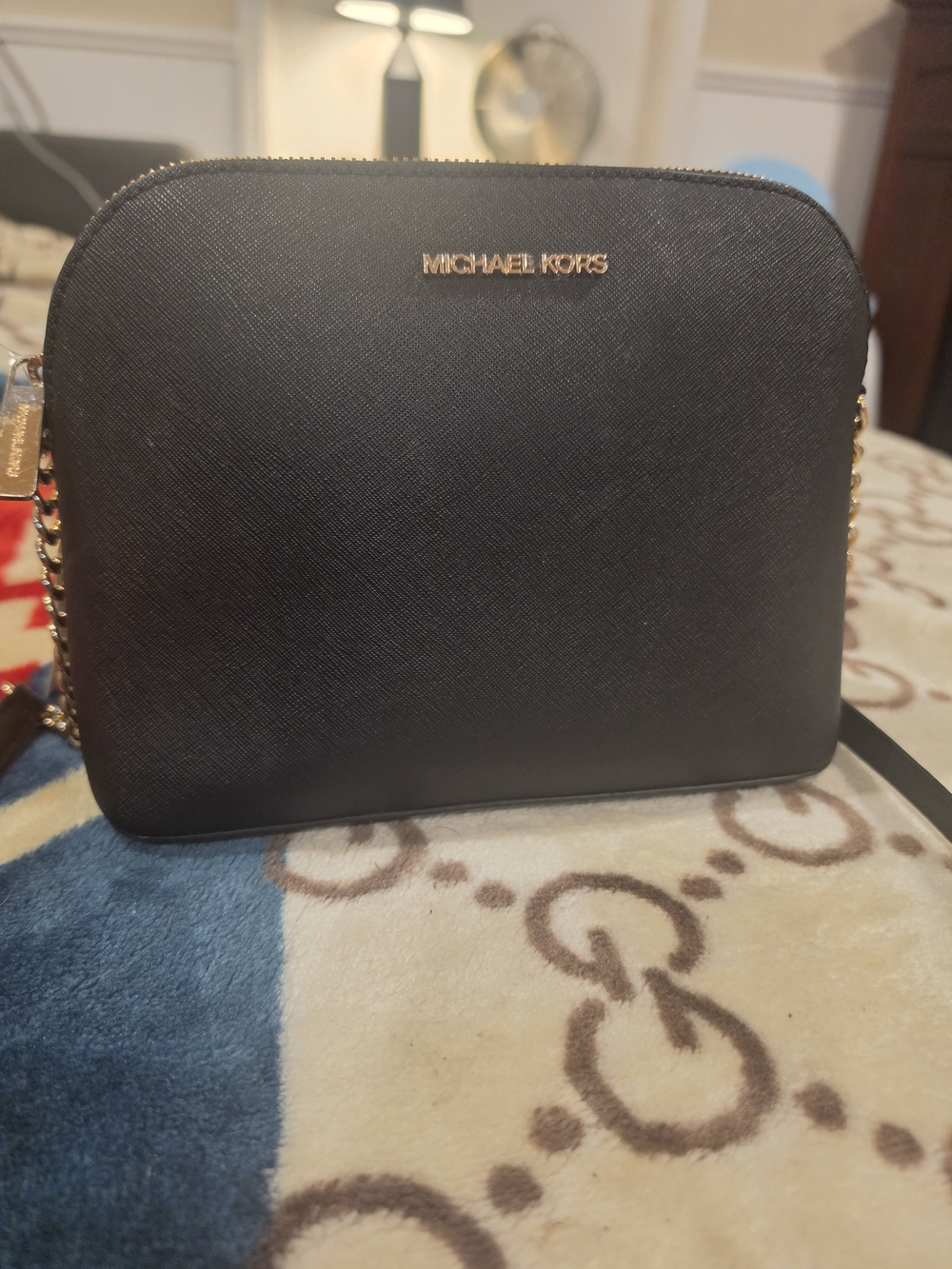 MICHAEL KORS Black Saffiano Leather Crossbody Bag